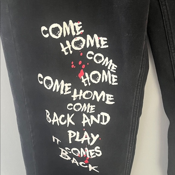 IT Chapter Two Black Wide Leg Jeans with Graphic Design Size 5 - Picture 7 of 10